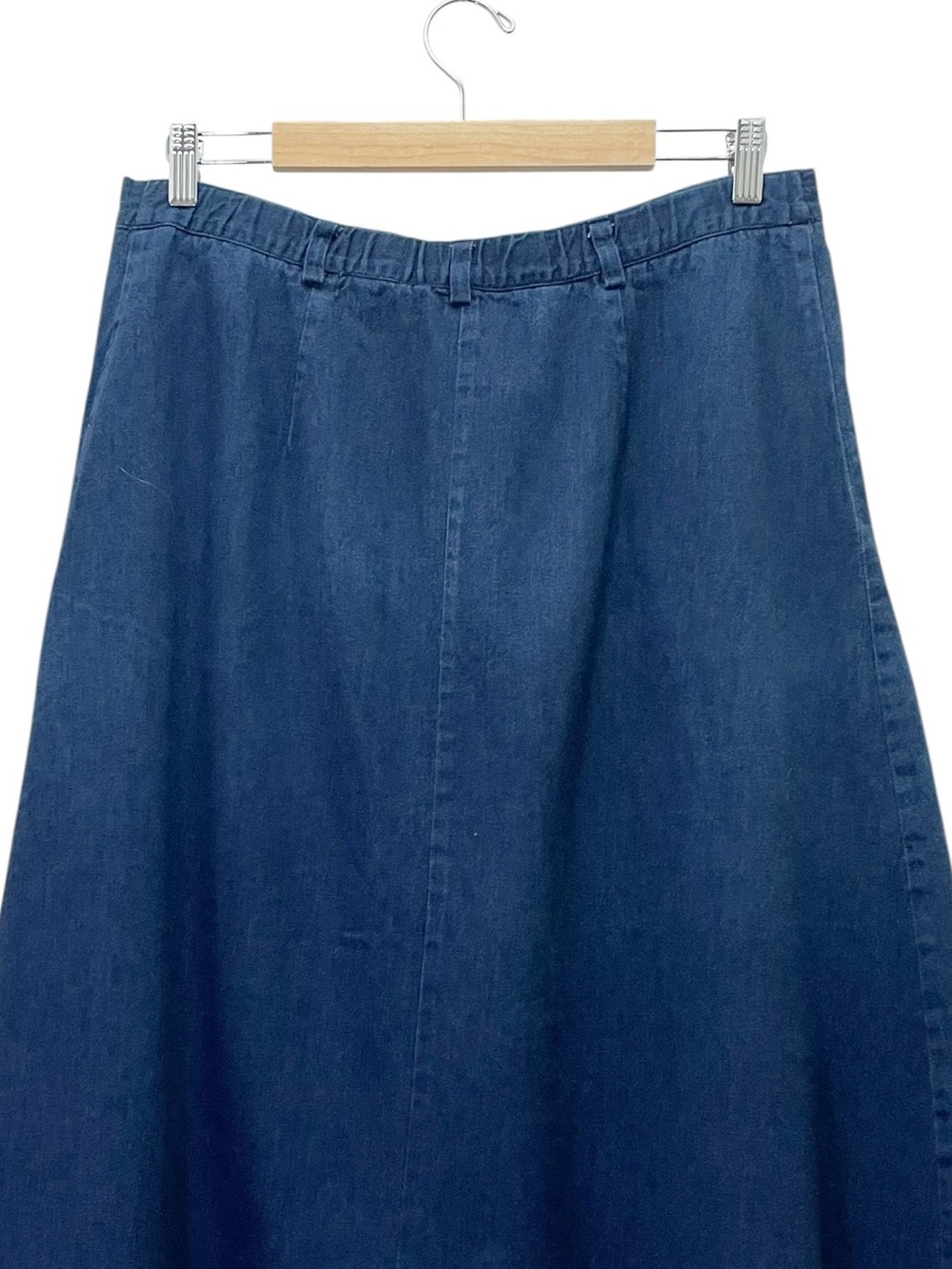 Vintage Pendleton Denim Maxi Skirt 16W Blue Cotton Button Front USA A-Line - Picture 6 of 10